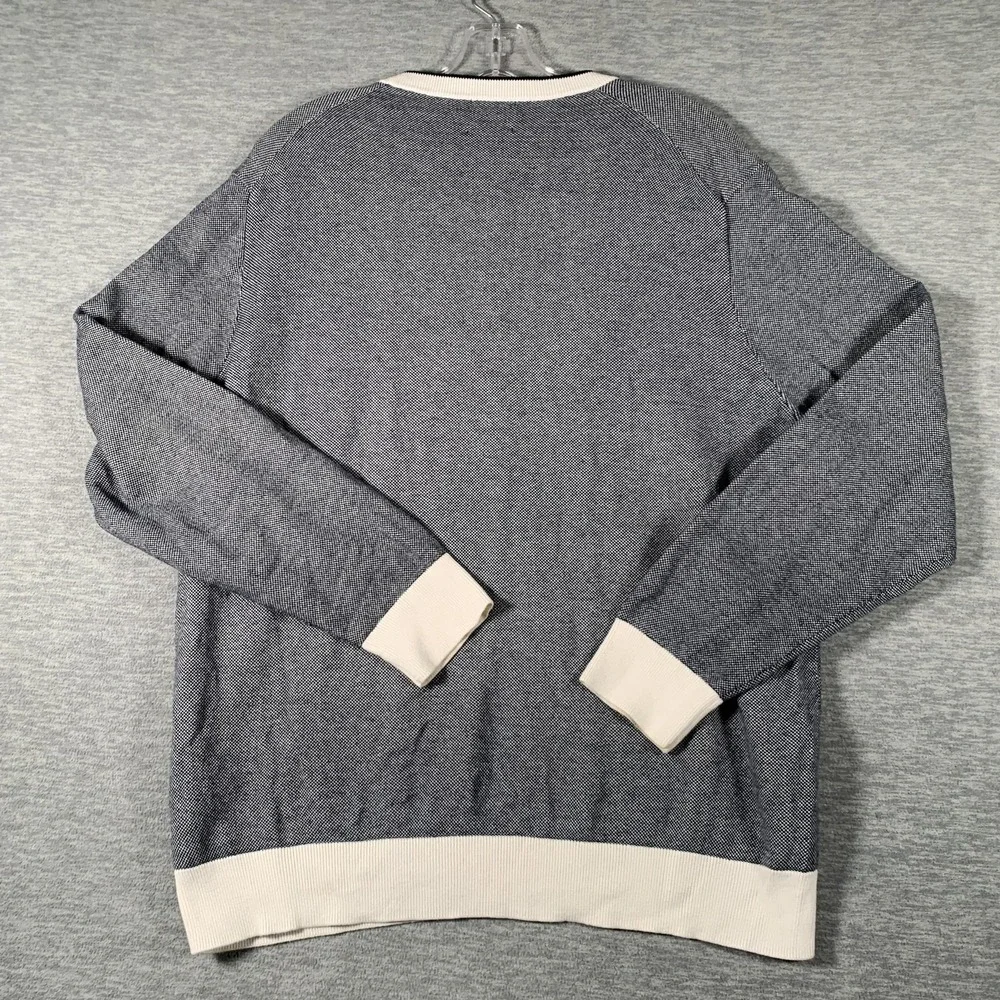 Brooks Brothers Red Fleece Sweater Mens XL Blue‎ Cotton V Neck Knit Pullover